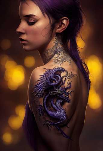a_profile_of_a_young_woman_with_purple_smoke_dragon_tatt